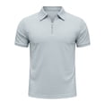 thumbnail image 3 of Short Sleeve Polo Shirts for Men Summer Casual Quarter Zipper Collared Textured Plain Tshirts Work Shirts Golf Shirt, 3 of 5