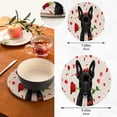 thumbnail image 3 of GZHJMY Cute Puppy Giving Roses Trivet Pot Holder, Round Woven Potholders Set 2PCS-Braided - Coasters - Table Mats 32 for Kitchen Pans Bowl Teapot, 3 of 7
