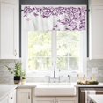 thumbnail image 2 of Curtain Valances for Windows, Purple Floral Butterfly Rod Pocket Valance Window Treatments Short Curtains for Kitchen Bathroom Living Room 54 x 18 Inches, 1 Panel, 2 of 6