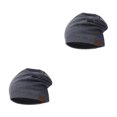 thumbnail image 3 of Qarigey Gorro de punto para hombre y mujer, gorro transpirable cálido de Color sólido, gorra de elástica Unisex, azul oscuro Armada 2piezas Qarigey CBP144229, 3 of 6