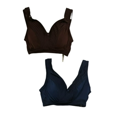

PRE-OWNED Rhonda Shear Bra Sz S Set Of 2 Striped Mesh Pin Up Removable Pads Blue 757375 Regular Size