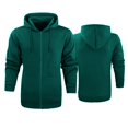 thumbnail image 5 of Outfmvch Men's Zip-Up Hoodie,Full-Zip Hoodie,Hooded Sweatshirt,Fleece Hoodie Men's Fashionable Casual Solid Color Trendy Hooded Zipper Sports Hoodie Green S, 5 of 5