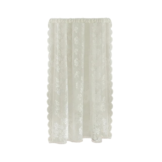 Cortina de tul con encaje floral para ventana, elegante panel de gasa para ventana 100x200cm
