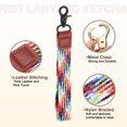 thumbnail image 3 of Uxcell Wrist Lanyard Keychain 7.87 inch Braided Wristlet Strap with Black Clasp Hand Key Holders Lanyard Rainbow, 3 of 6