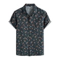 thumbnail image 4 of Mens Polo T-Shirt Timeless Print Style Button Down Unique Patterned Design Rugby Shirt for Men,Green,L, 4 of 4
