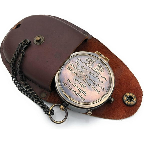 Engraved Compass, Gift for Husband, Anniversary, Wedding Gift for Him, Long Distance Boyfriend Gift, Fiance Gift I Miss You Long Distance Relationship Gift for Army Boyfriend Gift