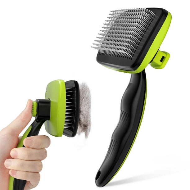 Slicker Brush Pecute, autolimpiante, para perros, gatos y conejos