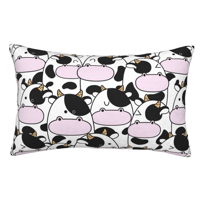 Balery Cute Animal with Cow Funda de Cojín Estampada, Regalos para Mujeres, Regalos de Amor para Ella, Regalos para Novia o Esposa, Funda de Almohada-20"x30"