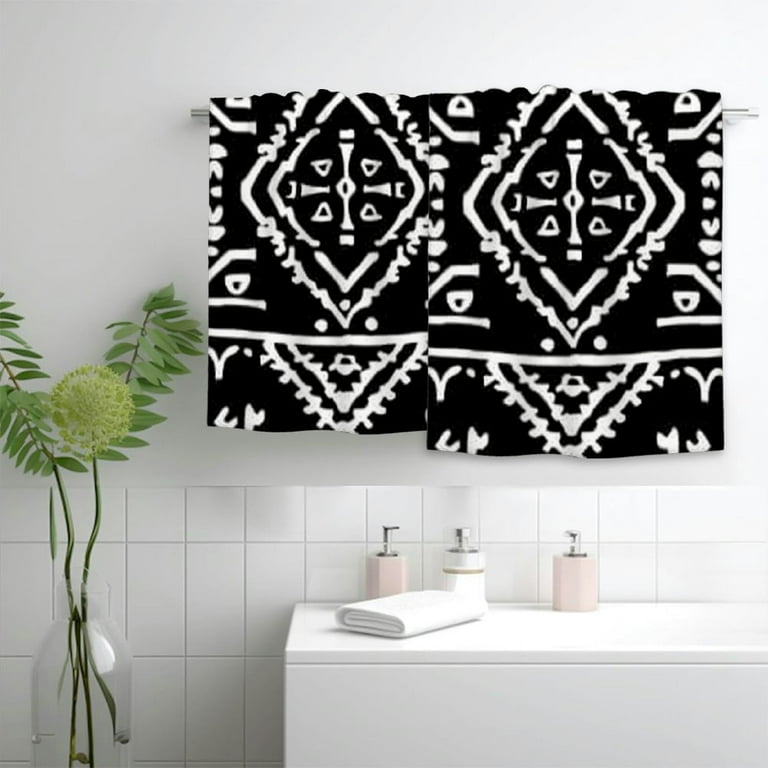 Black and white boho bath towels sale