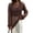 Coffee, variant on Open Knit Long Sleeve Top for Women, Sheer Mesh Crochet Tunic - Asymmetrical Hem Boho Beach Cover Up & Sun Protection Shirt Black