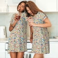 thumbnail image 4 of Gukieu Famous Places Print Women's Nightgown, A-line Round Neck Short-sleeved Nightgown Pajamas Home Wear Suitable for Home and Outing, 4 of 6