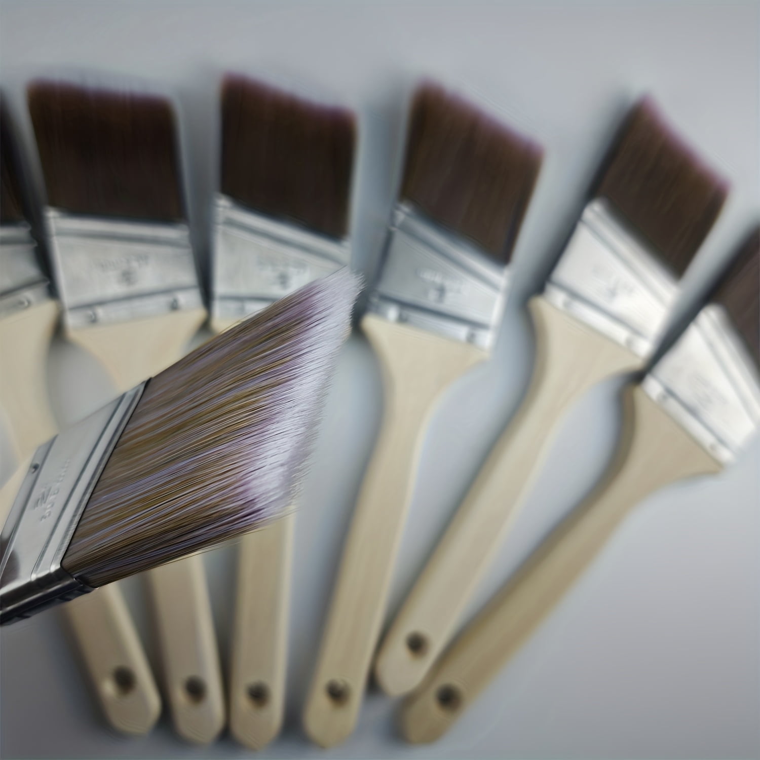 5-Pack Metal Bristle Paint Brushes for Precise Water-Based Latex Painting in Tight Spaces, Furniture, Ceilings & Wall Edges. Ideal for DIY & Pro Tools