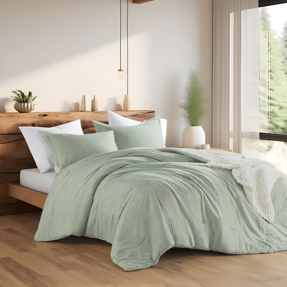 Regency Heights Juegos de Edredones para Cama Matrimonial O Queen, Reversibles, de 3 Piezas, Extra Suaves, con Fundas de Almohada, Color Verde Salvia
