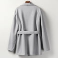 thumbnail image 3 of Lyinloo Woman Long Jackets Long Solid Woolen Coats Double Breasted Warm Blet Outwear Gray M, 3 of 6