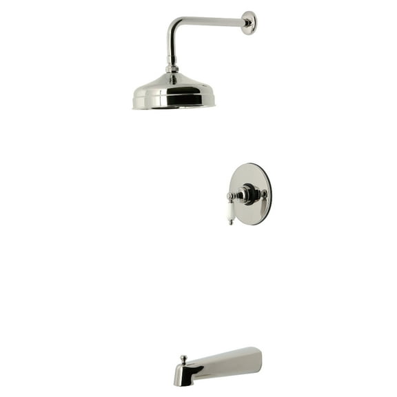Kingston Brass KB6336PL Demure Single-Handle Pressure Balanced Tub and Shower Faucet, Polished Nickel