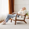 thumbnail image 2 of JIOABL Mid-Century Modern Chair with Pillow, White, 2 of 6