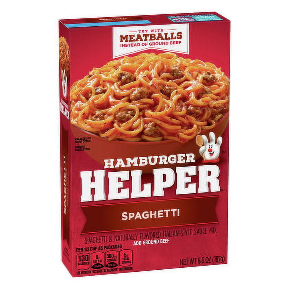 Hamburger Helper Pasta & Sauce Mix, Spaghetti, 6.6 oz Box, Quantity of 12