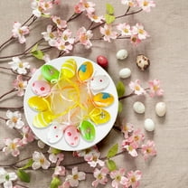 12Pcs Easter Hanging Eggs, Colorful Plastic Easter Eggs Easter Hanging Ornaments Easter Decoration, Random Style