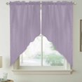 thumbnail image 2 of Purple Solid Color Swag Valances for Windows 2 Pack, Kitchen Window Curtains 36 Inch Length, Aesthetics Contemporary Luxury Privacy Swag Curtains for Living Room/Bathroom with Rod Pocket 36"x36", 2 of 8