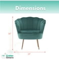 thumbnail image 6 of Critter Sitters Lotus Chair | 30" Circular Tufted Accent Chair | Faux Velvet with Gold Legs | Dark Green, 6 of 6