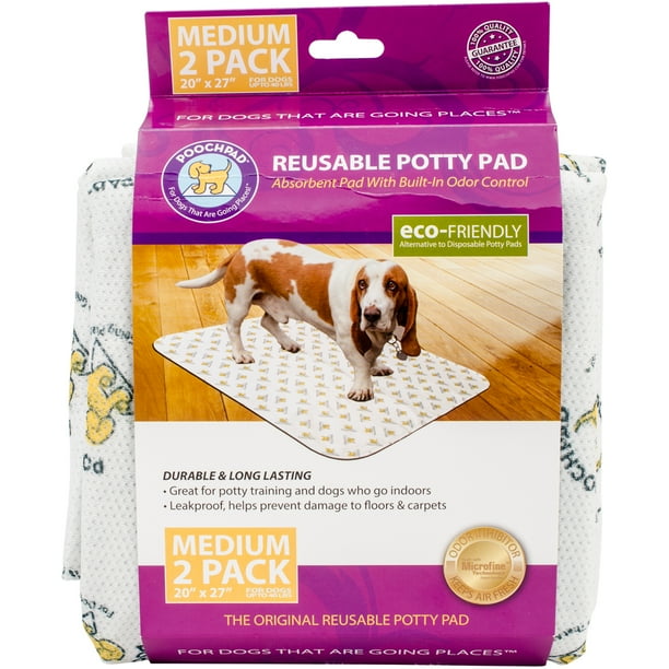 Reusable Absorbent Potty Pad, Medium, 20" x 27", 2pk, White Walmart
