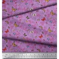 thumbnail image 3 of Soimoi Purple Rayon Fabric Flower & Butterfly Print Fabric by The Yard 42 Inch Wide, 3 of 3