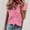 Pink v neck short sleeve tops a1, variant on Women V Neck Short Sleeve Tops Ruffle Casual Blouses Summer Fashion Tee Shirts Vacation Tunic Tops Trendy Clothes, Yellow 2XL
