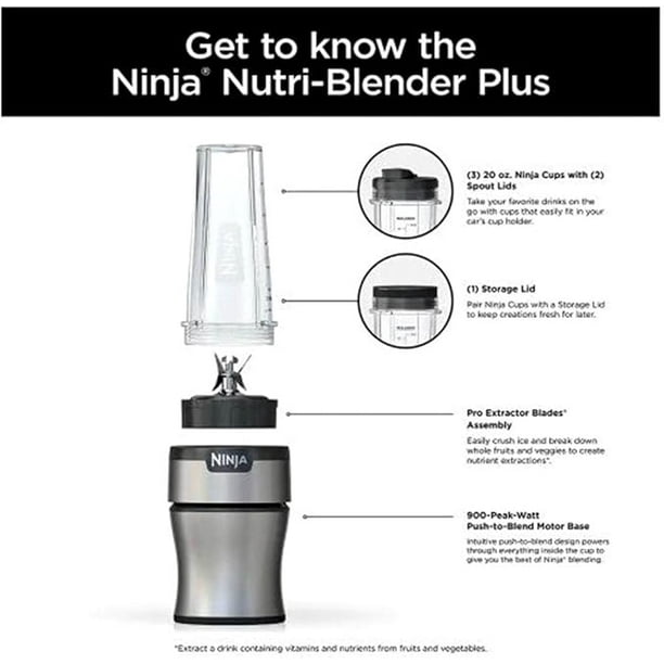 Licuadora personal COMBO 3 VASOS NINJA BN302Q Reacondicionado VERDE TURQUESA Walmart en linea