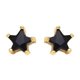 thumbnail image 1 of 1 par de aretes pequeños con circonitas cúbicas y estrellas exquisitas bañadas en oro de 18 k, color negro | Código de modelo 4164 Negro, 1 of 4