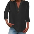 thumbnail image 2 of Womens Short Sleeve Tops Women's Fashion Casual V Neck Down Short Sleeve Top T Shirt Tops for Women, 2 of 6