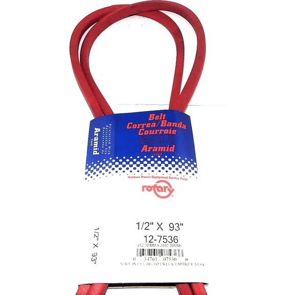 7536/4L930 Rotary Belt (1/2"X93") Compatible With Craftsman 101342N, 110884X, 120301X, 125908X, 532110884, 583639501