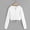 White women fall winter hooded crop top a1, variant on Women's Fall Winter Hooded Zip Up Crop Top Casual Pullover Sweatshirts Basic Streetwear Fashion Tops Trendy Cold Weather Clothes, White M