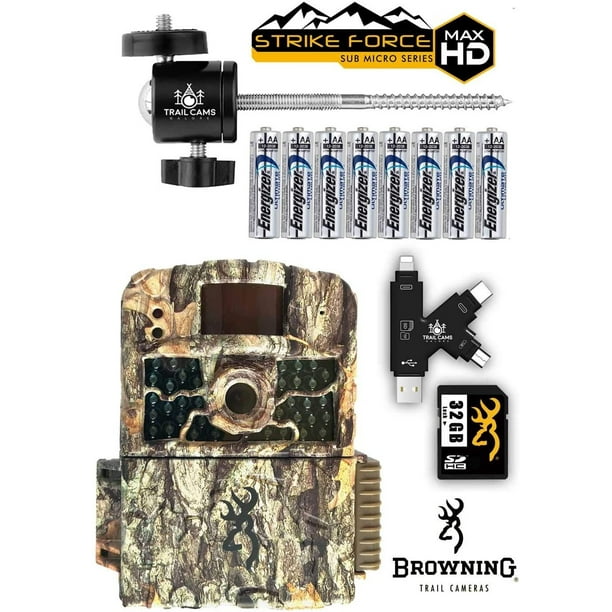 Browning Strike Force HD Max Trail Camera with Batteries, SD Card, Card