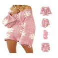 thumbnail image 4 of Ensemble 2 Pcs pour Femmes, Chandail Tricoté à Manches Longues avec Short, Ensemble de Chandail à Imprimé Floral Y2k, 4 of 8