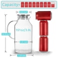 thumbnail image 2 of 3 Liter 101 Oz Glass Pitcher With Lid And Handle  Water For Fridge Carafe Hot/cold Iced Tea Large Jug Coffee Juice Homemade Beverage, 2 of 8