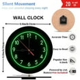 thumbnail image 3 of Green Neon Clock Wall Decor Room Art 10-Inch Silent Wooden Wall Clock, Battery Operated (AA Batteries Not Included), Artistic Home Decor, 3 of 7