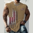 thumbnail image 2 of mgoYE Mens Hawaiian Shirt America’s Anniversary 250th 4th of July Shirts USA Muscle Sleeveless Shirt Patriotic Tank Tops Shirt for Men(Khaki,M), 2 of 3
