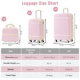 thumbnail image 3 of 3-Piece Hardshell Luggage Set with TSA Lock, 20"+24" Spinner Suitcase & Cosmetic Case, Lightweight ABS Expandable Travel Luggage, 360° Wheels for Business/Vacation, Light Pink, 3 of 8