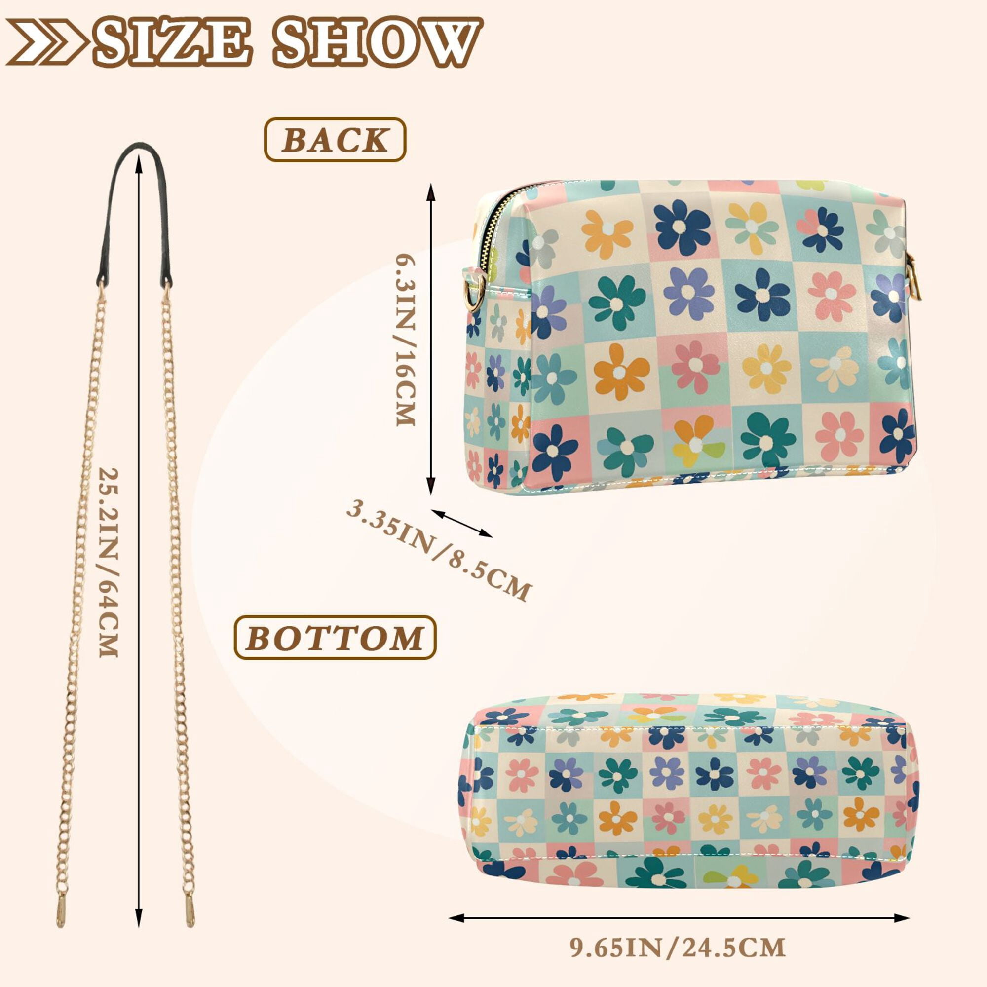 FORMRS Women Crossbody Purse with Chain Strap Vegan Leather Shoulder Handbag, Green Floral