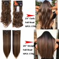 thumbnail image 4 of Benehair Clip in Hair Extensions Full Head Long Thick 8 Pieces Hair 18 Clips Curly Wavy Straight Hairpieces 100% Real Natural as Human Best Hair Set 17'' Curly Dark Black, 4 of 13