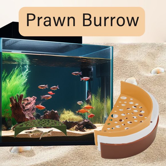 AHMT Shrimp Hides for Aquarium, Shrimp Cave with Holes, ShrimpHide for Aquarium Fish Tanks ShrimpPonds Breeding Tanks, Hideout for Small One(White)