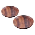 thumbnail image 4 of ZEHUANYU 2Pcs Food Plates Household Salad Plates Multipurpose Table Wares (Dark Wood Color), 4 of 5