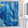 thumbnail image 4 of Blue Marble Fabric Shower Curtain Abstract Modern Art Washable Shower Curtains for Bathroom, Waterproof Bath Curtain with Hooks Home Decor 36x72in, 4 of 8