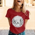 thumbnail image 2 of DHFJKG Disco Party T Shirts For Women Short Sleeve Crewneck Loose Fit Soft Graphic Tee Summer Fashion Outfits Lightweight Trendy Tops, 2 of 5