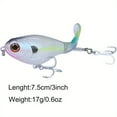 thumbnail image 4 of 2pc Premium Topwater Fishing Lure with Propeller Tail & Rust-Proof Treble Hooks - Realistic 3D Holographic Eyes, High-Index Plastic, Mixed Colors (Yellow/White, Green/Blue, White/Black) - Ide, 4 of 9