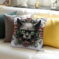 thumbnail image 3 of FCXZI Cute Cat Pillow Case Farmhouse Decor for Home Sofa Couch 24x24in, 3 of 5