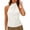 White, variant on KLHDSF Womens Silky Satin Halter Backless Cami Top Slim Fit Summer Party Tank Top Beige L