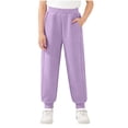 thumbnail image 2 of hengsof Children's Unisex Solid Color Sweatpants Fashionable Jogging Pants with Elastic Waist Suitable for Boys and Girls Aged 3-13, 2 of 6