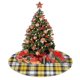 thumbnail image 4 of Falda para árbol de Navidad escocesa a cuadros escoceses, amarilla, negra y blanca, suave y divertida, decoración navideña de granja, 48", 4 of 4