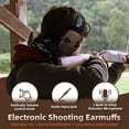 thumbnail image 4 of ZOHAN EM054 Electronic Shooting Ear Protection with 4X Sound Amplification, Slim Active Noise Reduction Earmuffs for Gun Range,Hunting - Brown, 4 of 10